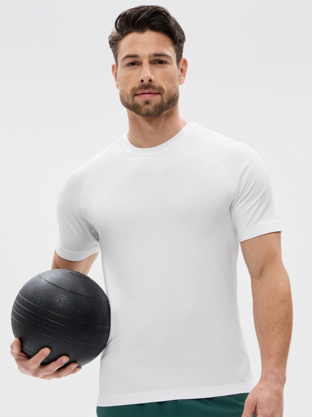 Fabletics Training Day Tee White Seamless Performance Active Shirt Men’s M NWT - Picture 1 of 6